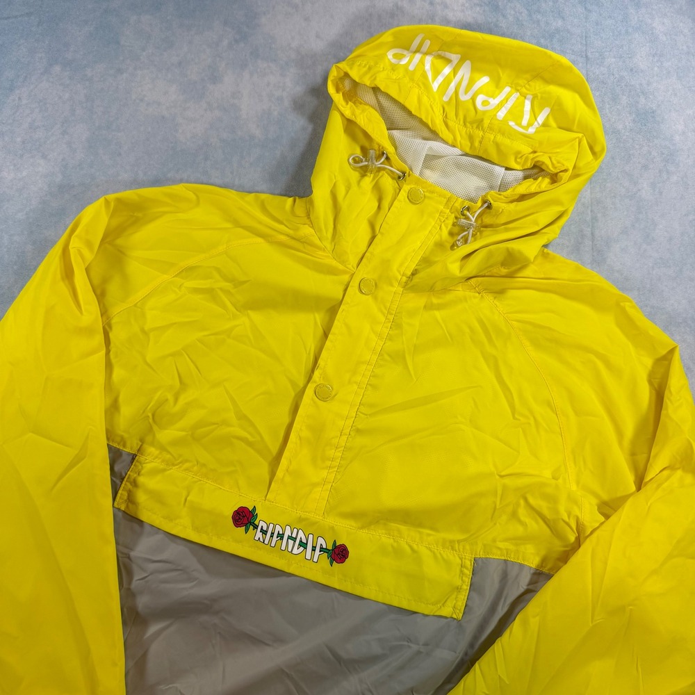 Ripndip Anorak Windbreaker Mens Small Yellow Grey Excellent Lord Nermal Graphic